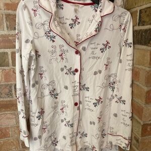 Soma Size S Mistletoe Reindeer Cotton Pajamas Set